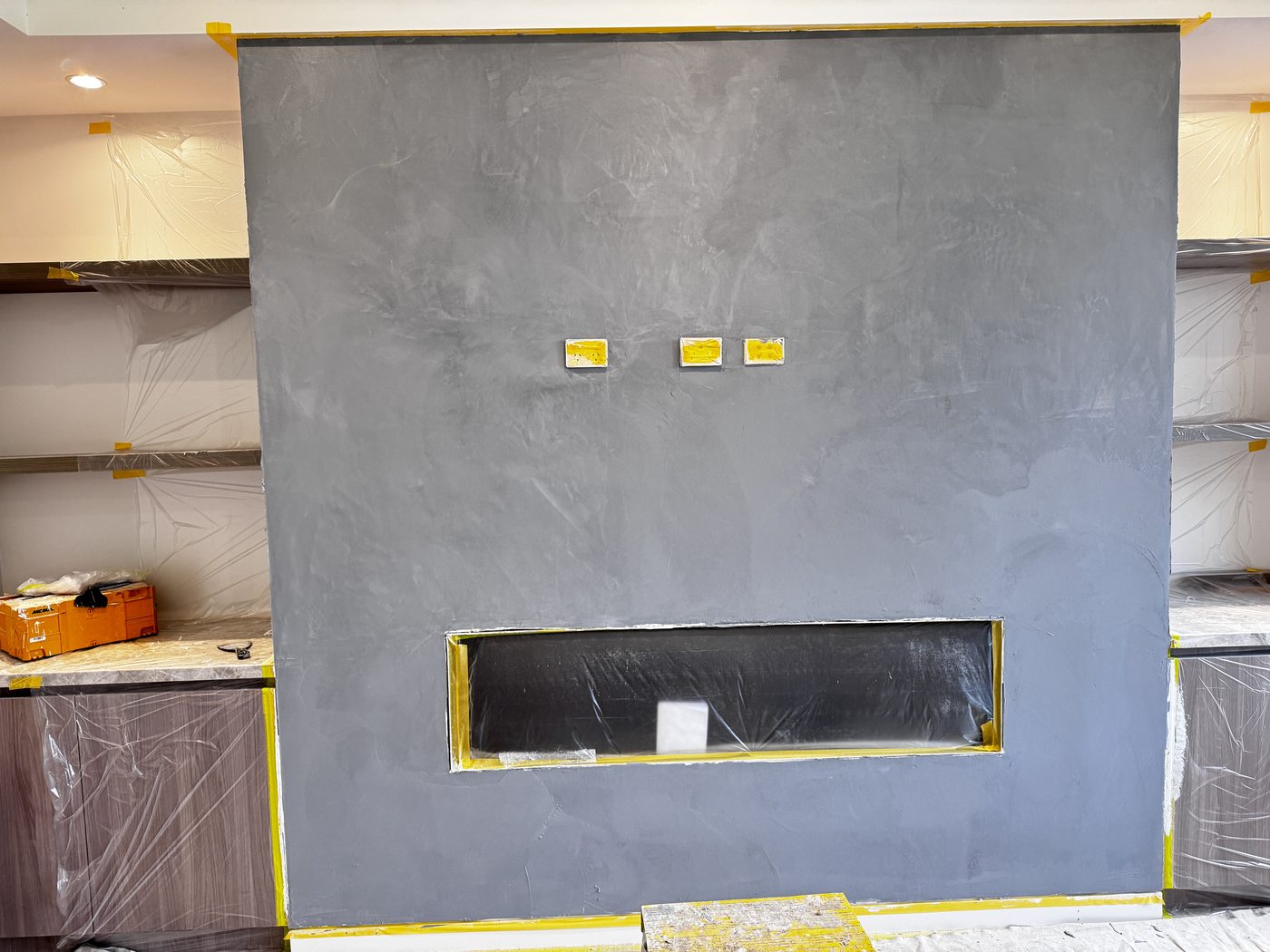 Plastered wall prepared for paint