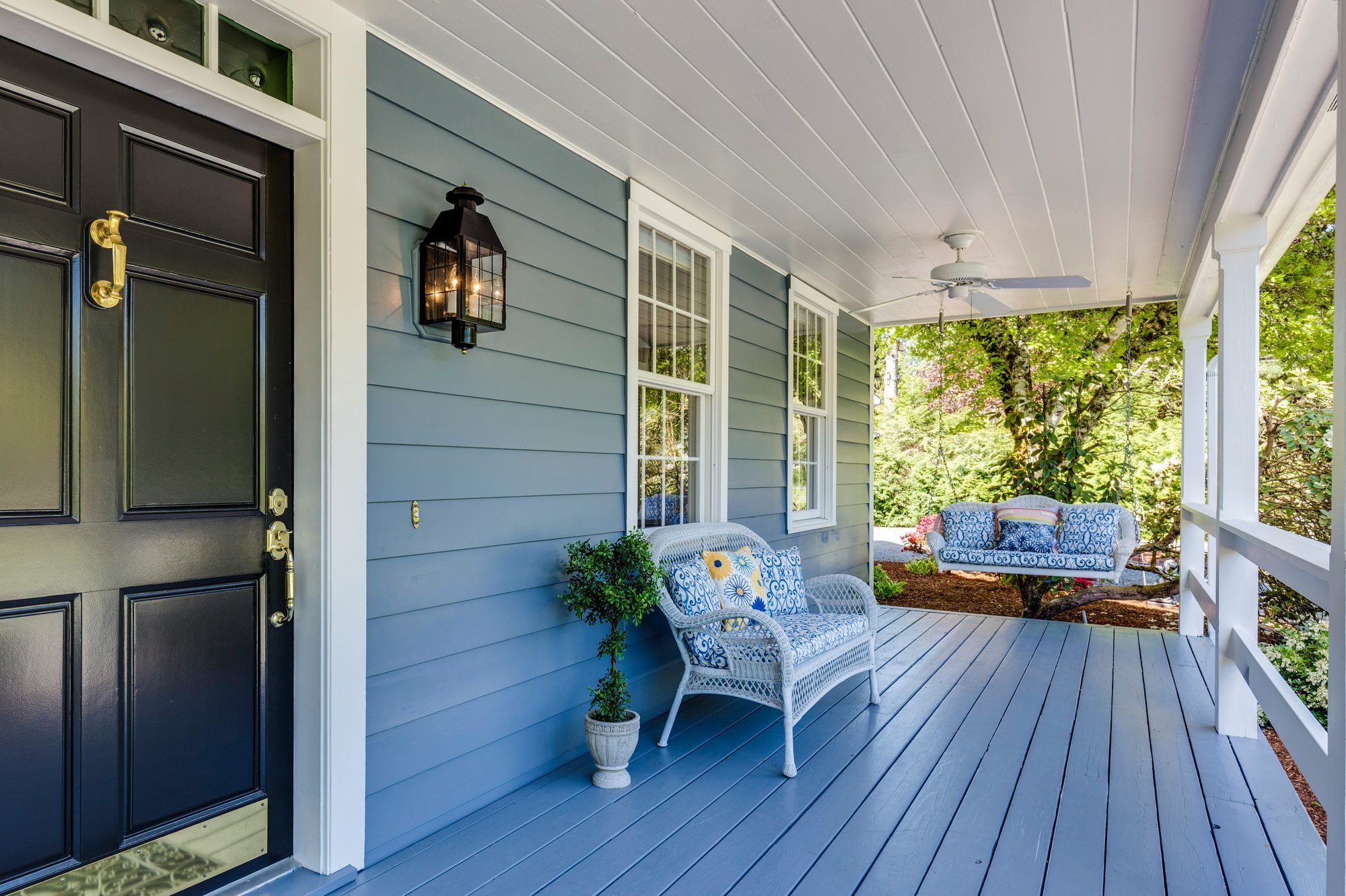 Painted weatherboard exterior and verandah